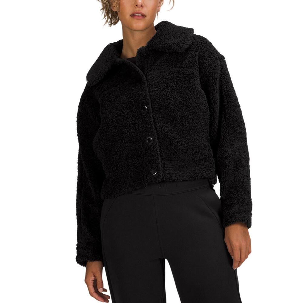 Lululemon Textured Black Sherpa Jacket Size 4